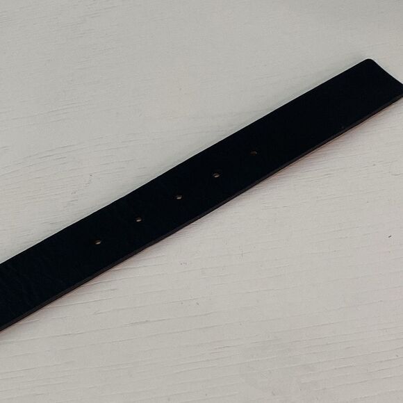 Qualheim Bollorini Italy Black Genuine Leather Bubble Glass Belt Size Small - Picture 14 of 14